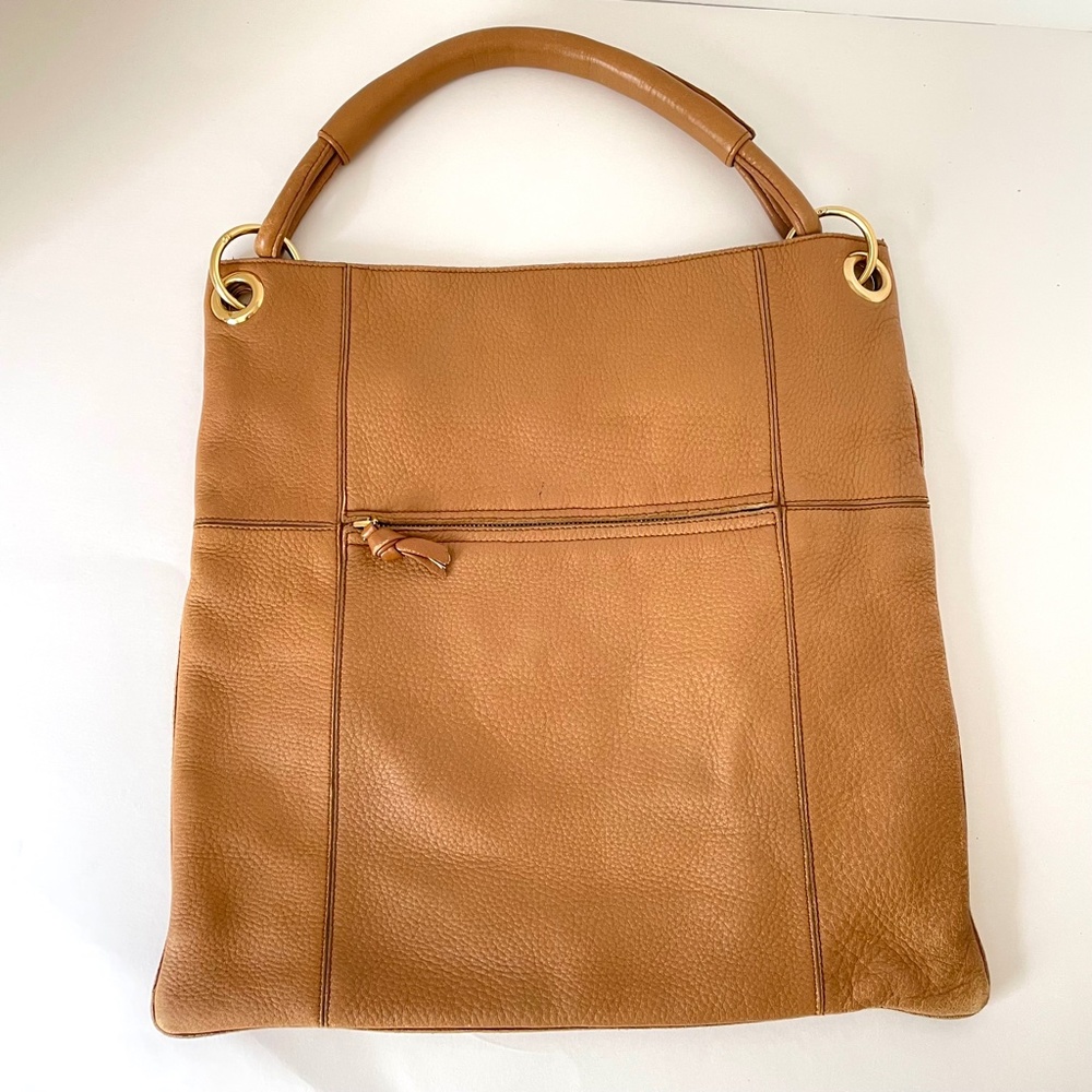 Bottega Veneta Shoulder Tan Leather Tote/ Lap Top Bag/Hobo w/COA